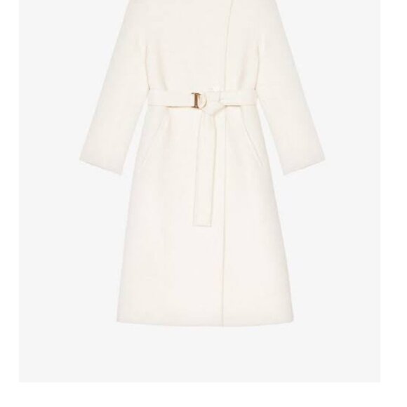 MAJE Genesis Belted Ivory Wool-Blend Coat Size 34 NWOT - Picture 12 of 12